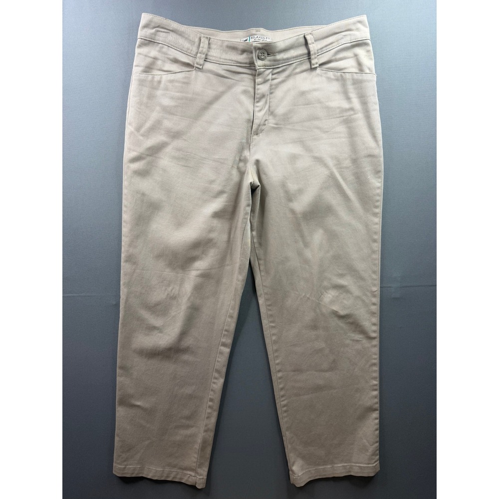 Lee Relaxed Fit Pants Womens Tan Khaki Stretch Trousers 35x28